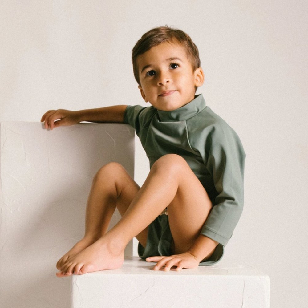 Ina Kids Rashguard in Moss Green